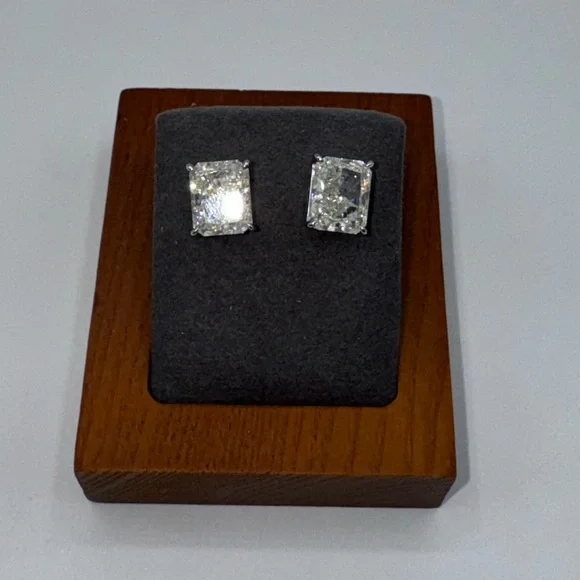 4ct Radiant Cut Earrings - Picture 8 of 12